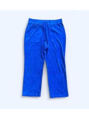 Juicy Couture Y2K velour sweatpants royal blue wide leg lounge Size XL 💙
